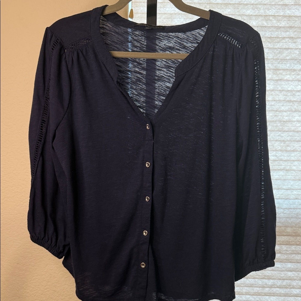 Adrienne Vittadini Midnight Blue Blouse
